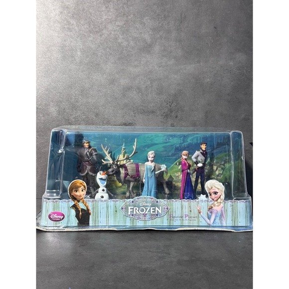 Disney Other - Disney Store Frozen Figurine Playset Elsa Anna Olaf Kristoff Sven Hans 6pc New